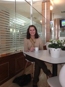 Saturday afternoon in a coffee shop near our hotel.