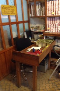 The cans of fish are all wrapped by hand. 