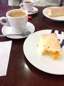 Travesseiros: traditional pastries that originated in Sintra. The name means "pillow," and they're stuffed with an almond, egg, and naturally sugar mixture. They're very good (again: stopped at one, could've had more)