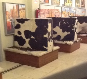 Really odd seating in the lounge area at the hotel