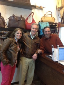 At the leather shop. I wish the photo with Carmen had come out. She was adorable and so kind.